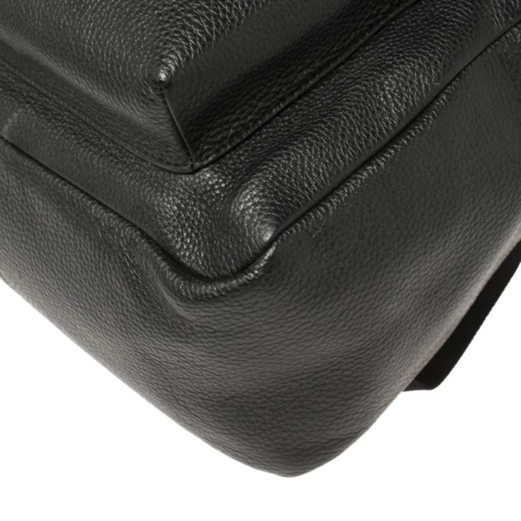 Pre Owned Coach Black Pebbled Leather Charlie Backpack