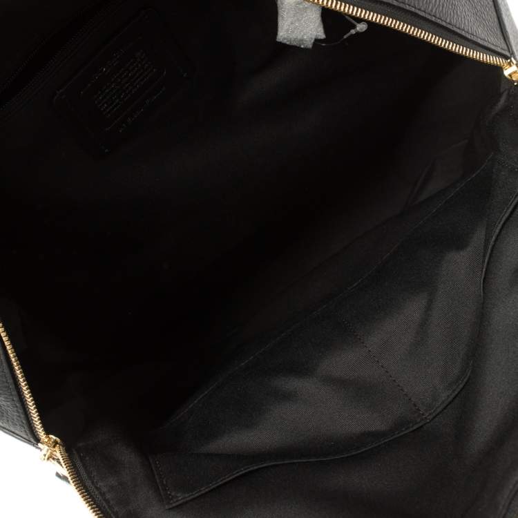 Pre Owned Coach Black Pebbled Leather Charlie Backpack