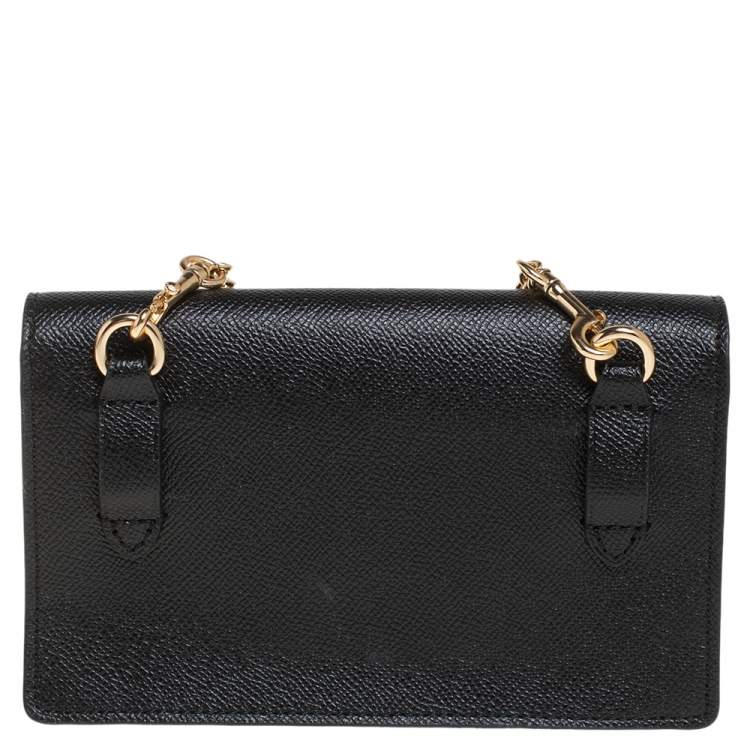 Pre Owned Coach Black Leather Boxed Flap Belt Bag