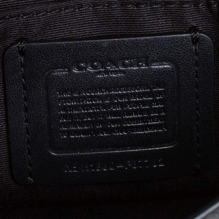 Pre Owned Coach Black Leather Boxed Flap Belt Bag
