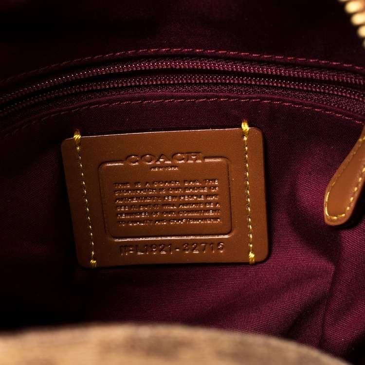 Pre Owned Coach Beige/Brown Signature Coated Canvas and Leather Campus 23 Backpack