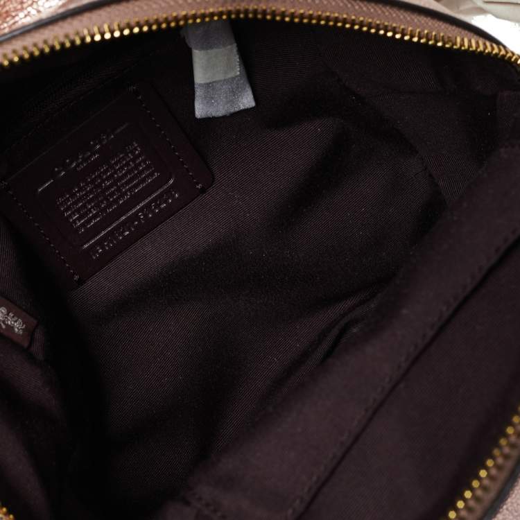 مملوكة مسبقًا Coach Metallic Rose Gold Leather Mini Charlie Backpack  