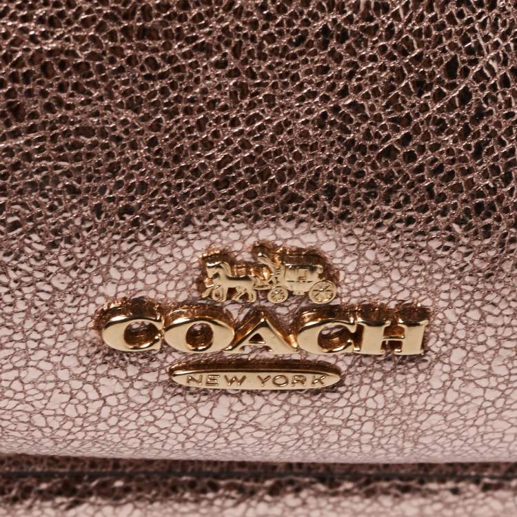 مملوكة مسبقًا Coach Metallic Rose Gold Leather Mini Charlie Backpack  