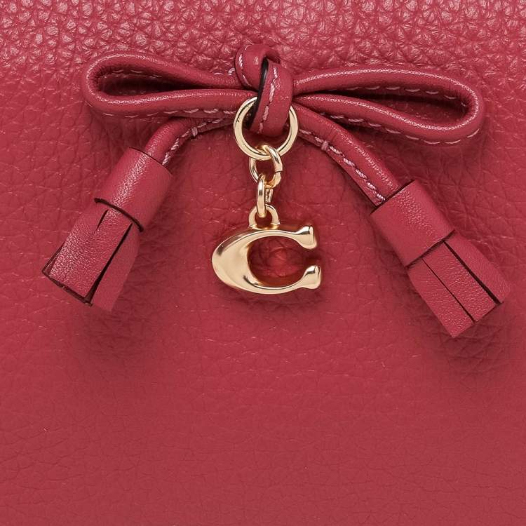 Pre Owned Coach Pink Pebbled Leather Wristlet