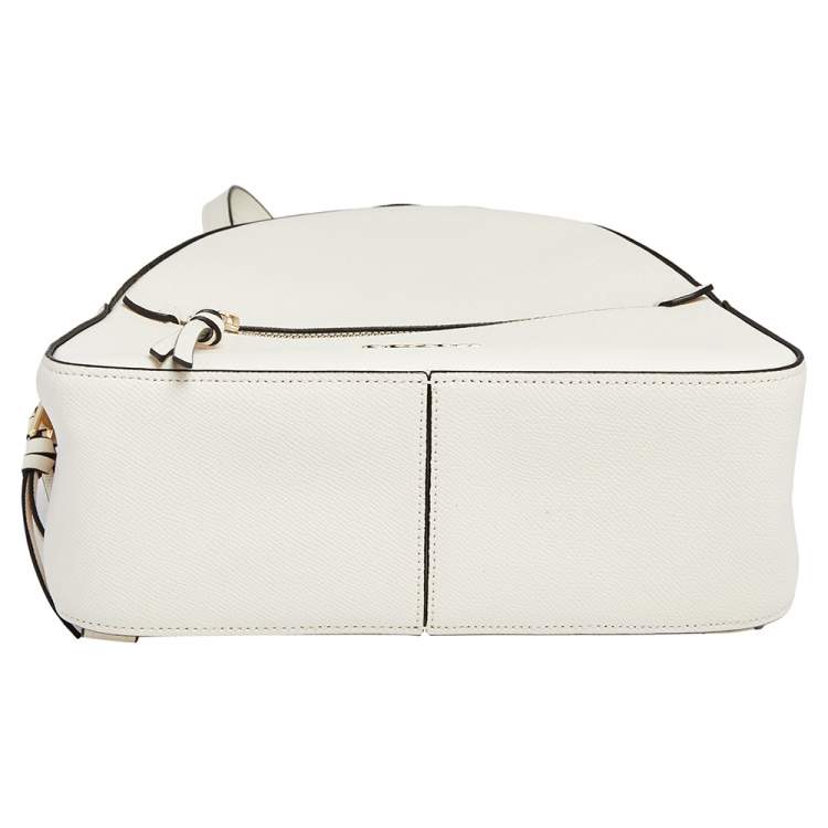 Pre Owned Coach White/Brown Signature Coated Canvas and Leather Jordyn Backpack