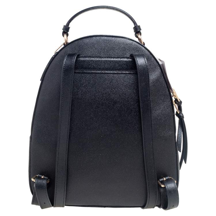 Pre Owned Coach Black/Brown Signature Coated Canvas and Leather Jordyn Backpack