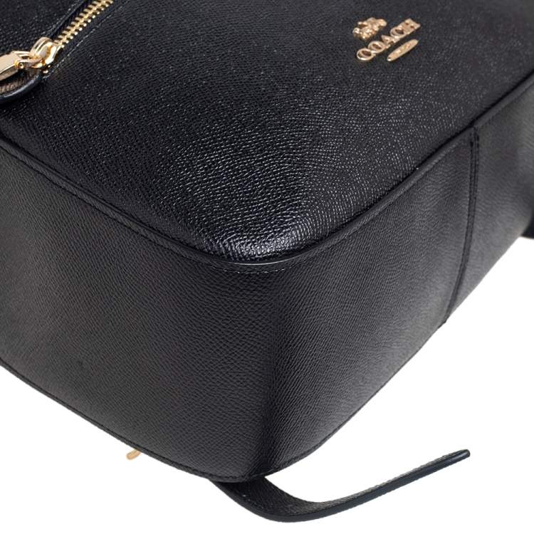 Pre Owned Coach Black/Brown Signature Coated Canvas and Leather Jordyn Backpack