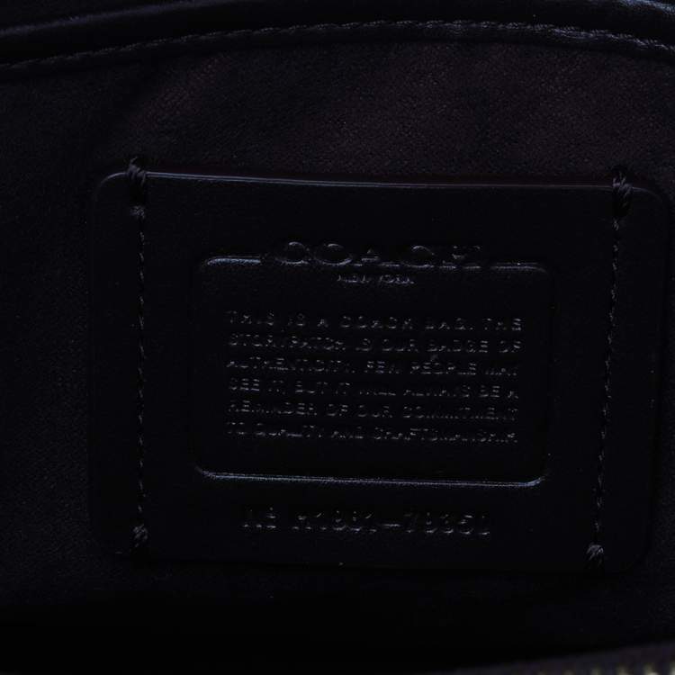 Pre Owned Coach Black Leather And Tweed Tabby Shoulder Bag