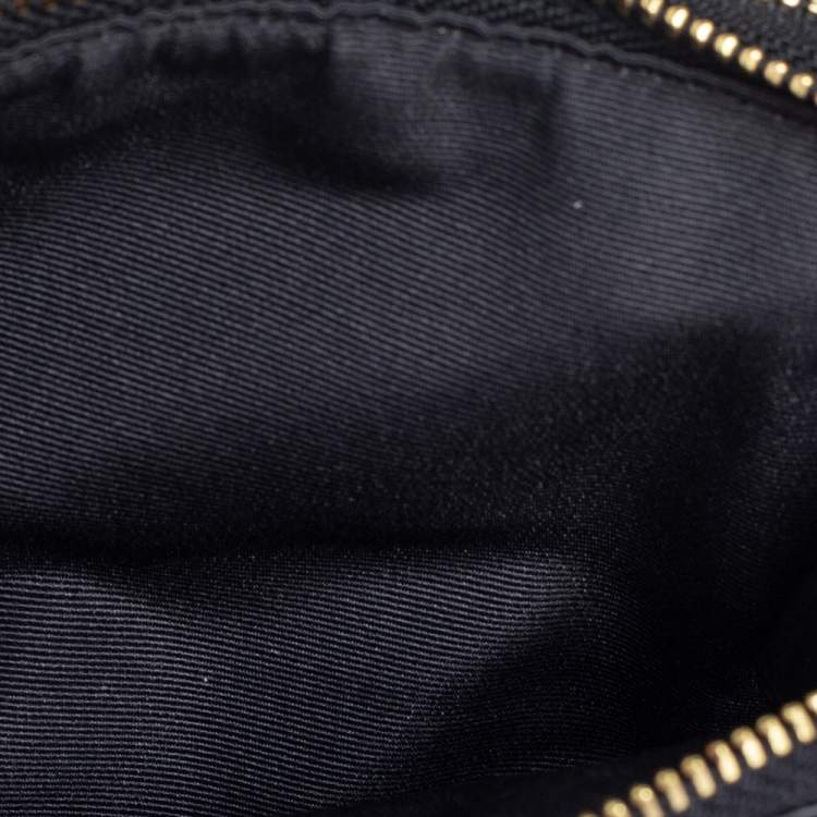 Pre Owned Coach Brown Signature Coated Canvas Double Zip Wristlet