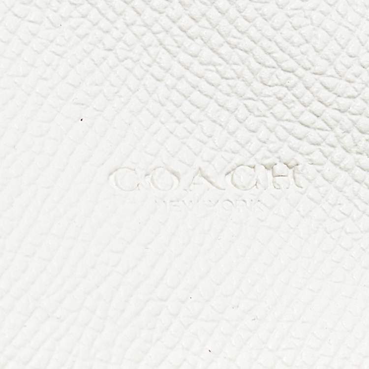 Pre Owned Coach White Leather Crosstown Wallet on Chain