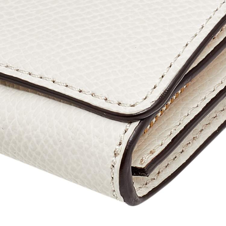 Pre Owned Coach White Leather Crosstown Wallet on Chain