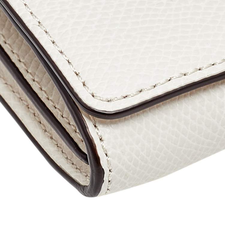 Pre Owned Coach White Leather Crosstown Wallet on Chain