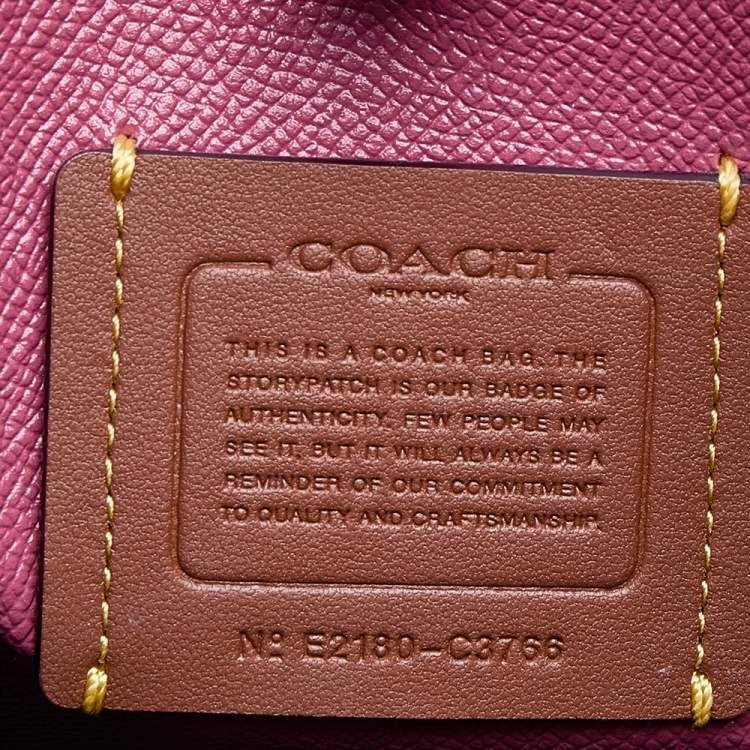 Pre Owned Coach Pink/Dark Red Leather Willow Bucket Bag
