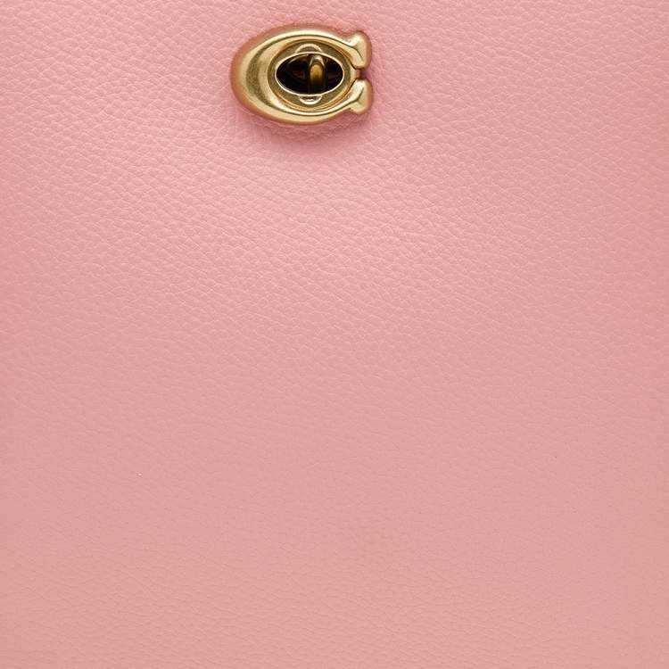 Pre Owned Coach Pink/Dark Red Leather Willow Bucket Bag