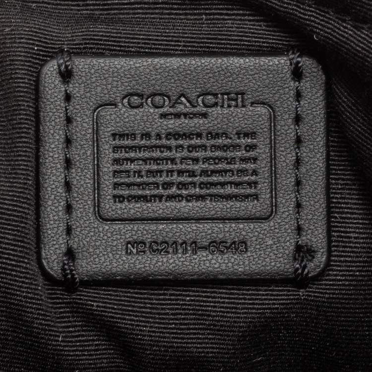 Pre Owned Coach Black/Brown Signature Coated Canvas and Leather Belt Bag