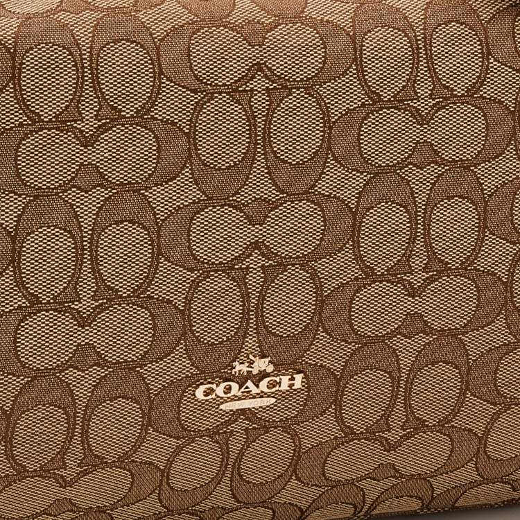 Pre Owned Coach Beige Signature Canvas Convertible Celeste Hobo