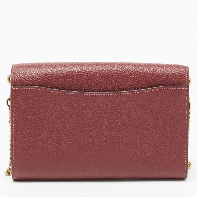 Pre Owned Coach Burgundy Pebbled Leather Tabby 26 Shoulder Bag