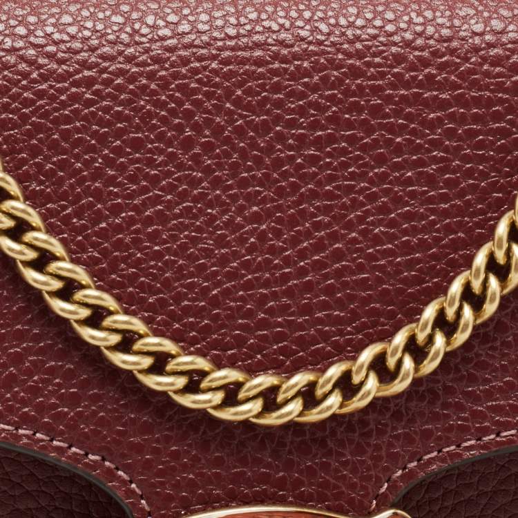 Pre Owned Coach Burgundy Pebbled Leather Tabby 26 Shoulder Bag