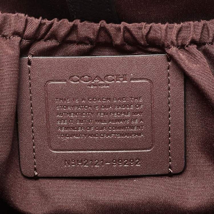 Pre Owned Coach Black Canvas And Leather Messenger Bag