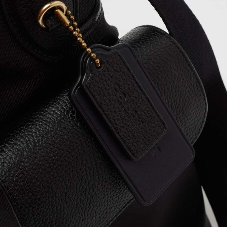 Pre Owned Coach Black Canvas And Leather Messenger Bag
