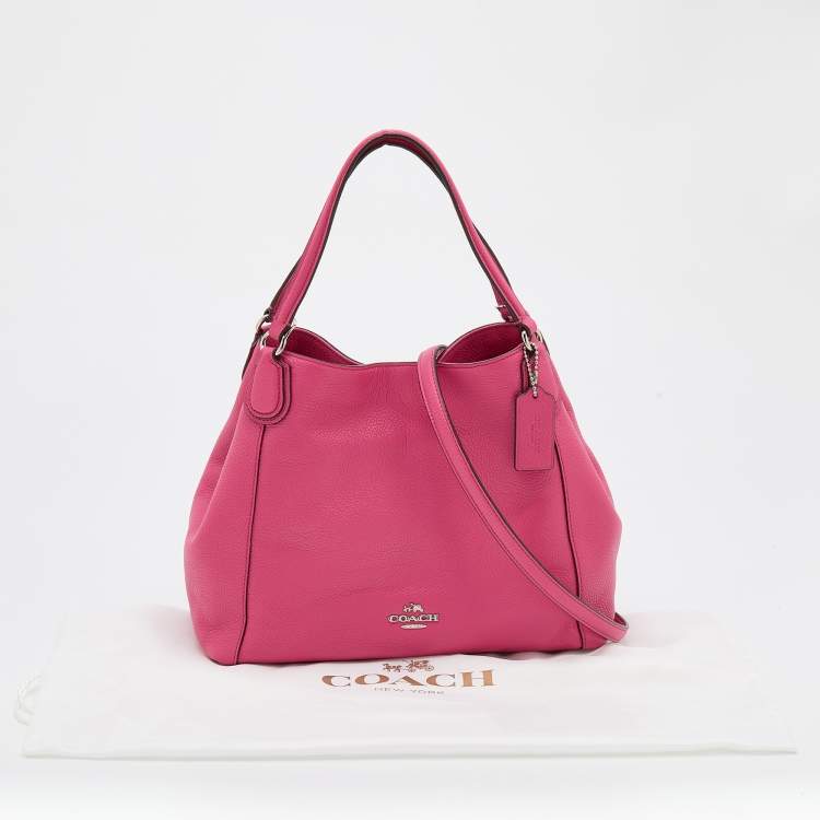 Pre Owned Coach Dahlia Leather Edie Shoulder Bag