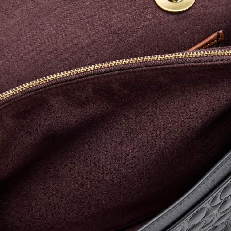 Pre Owned Coach Black Leather Studded Parker Flap Shoulder Bag