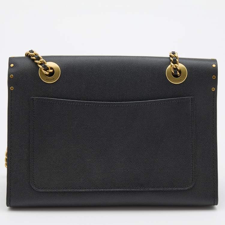 Pre Owned Coach Black Leather Studded Parker Flap Shoulder Bag