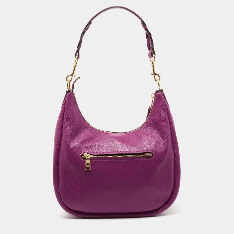 Pre Owned Coach Magenta Leather Jules Hobo