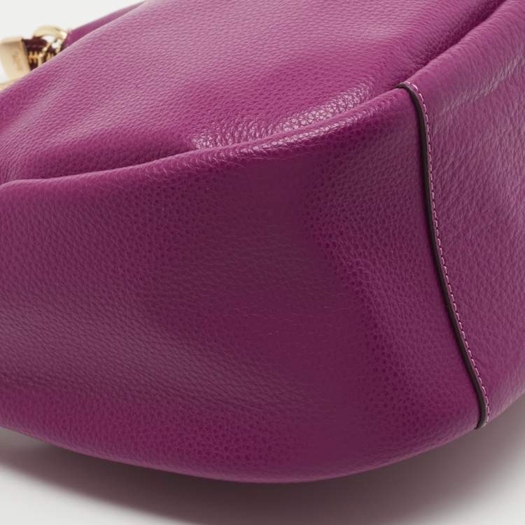 Pre Owned Coach Magenta Leather Jules Hobo