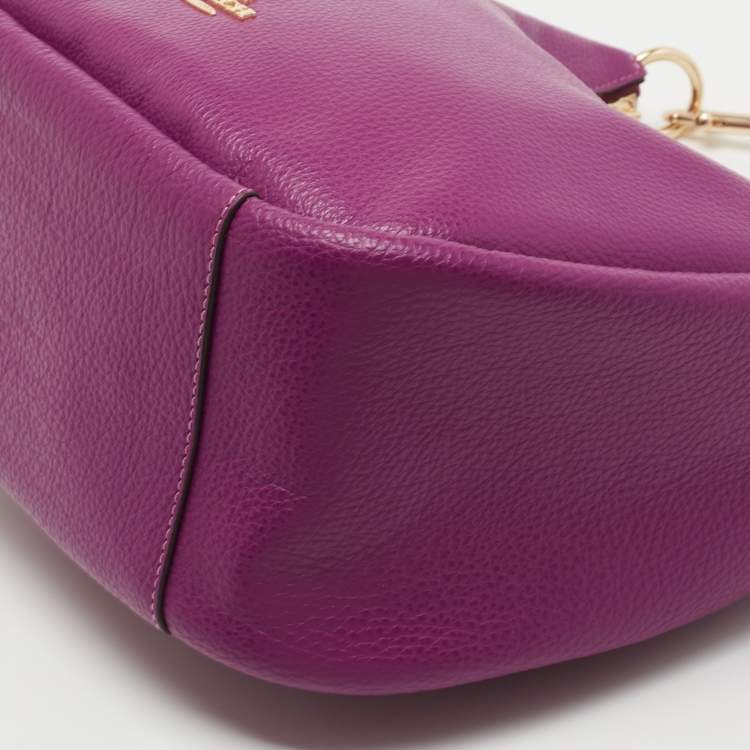 Pre Owned Coach Magenta Leather Jules Hobo