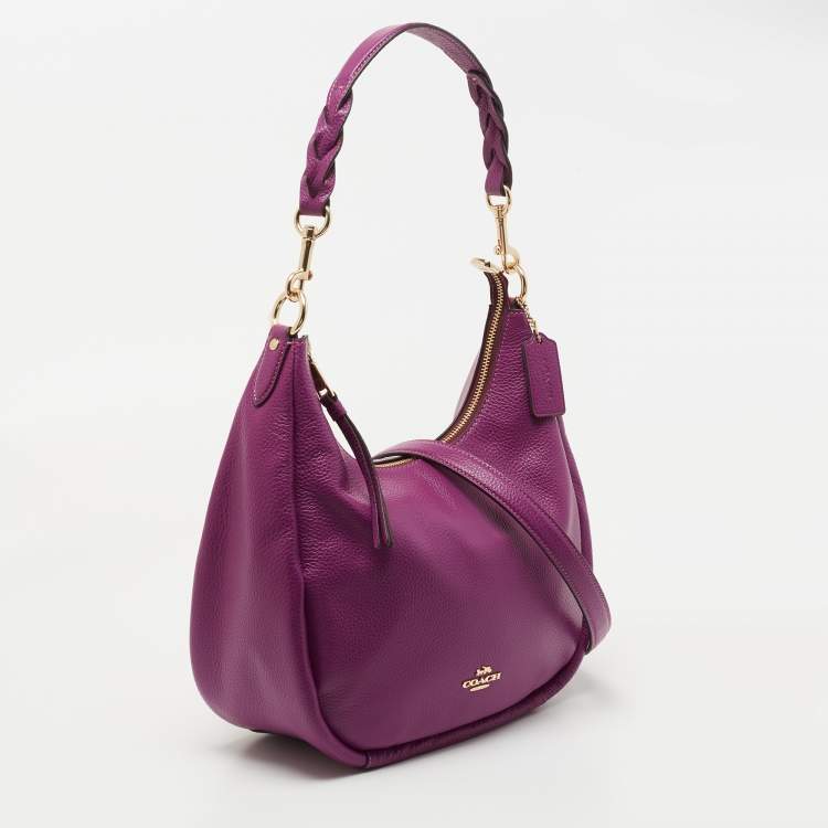 Pre Owned Coach Magenta Leather Jules Hobo