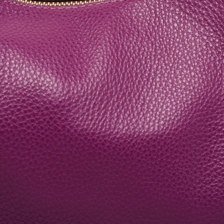 Pre Owned Coach Magenta Leather Jules Hobo