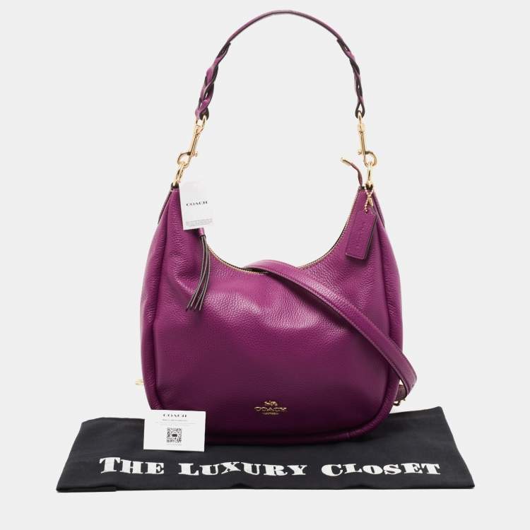 Pre Owned Coach Magenta Leather Jules Hobo