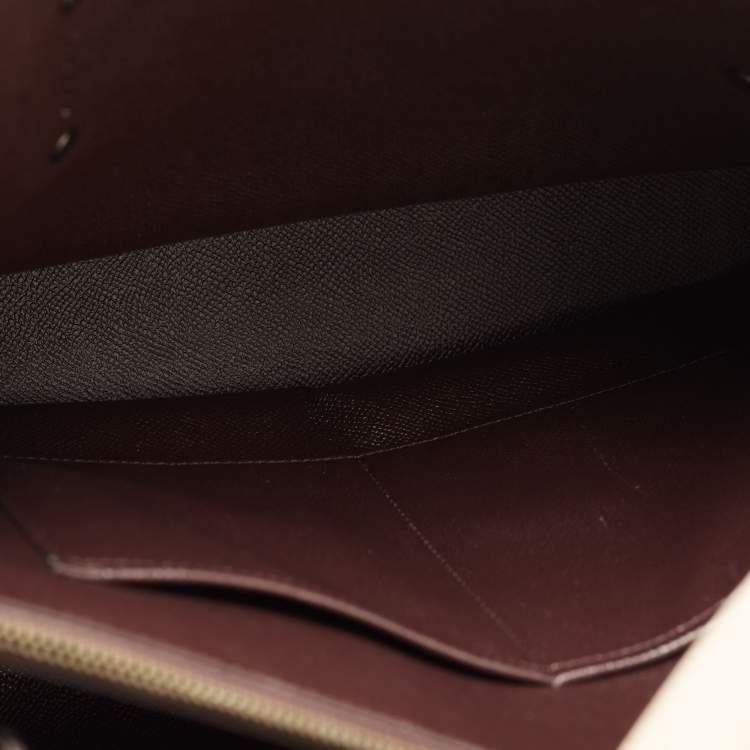 Pre Owned Coach Beige/Tan Leather Whipstitch Charlie Carryall Tote