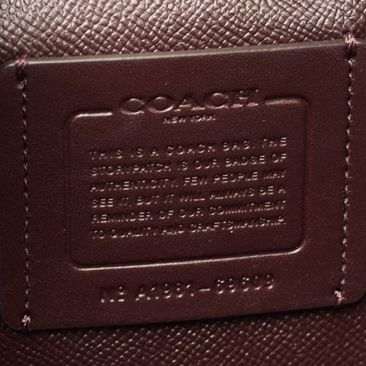 Pre Owned Coach Beige/Tan Leather Whipstitch Charlie Carryall Tote