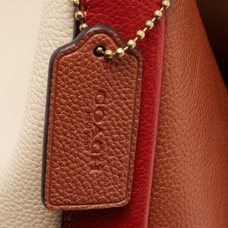Pre Owned Coach Tri Color Leather Hadley Hobo