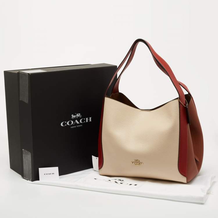Pre Owned Coach Tri Color Leather Hadley Hobo