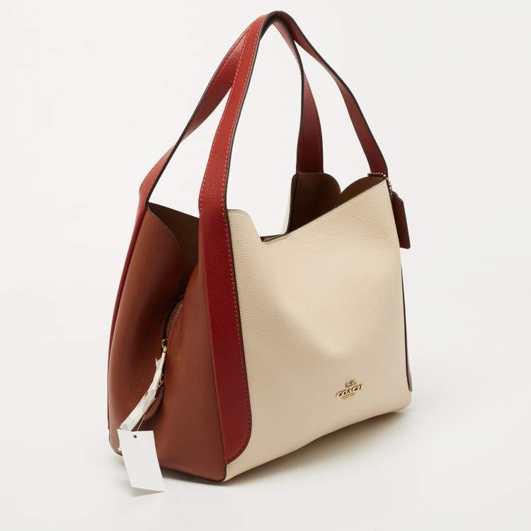 Pre Owned Coach Tri Color Leather Hadley Hobo
