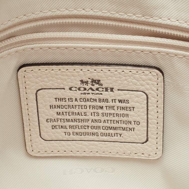 Pre Owned Coach Off White Leather Bandana Rivets Edie 31 Shoulder Bag  