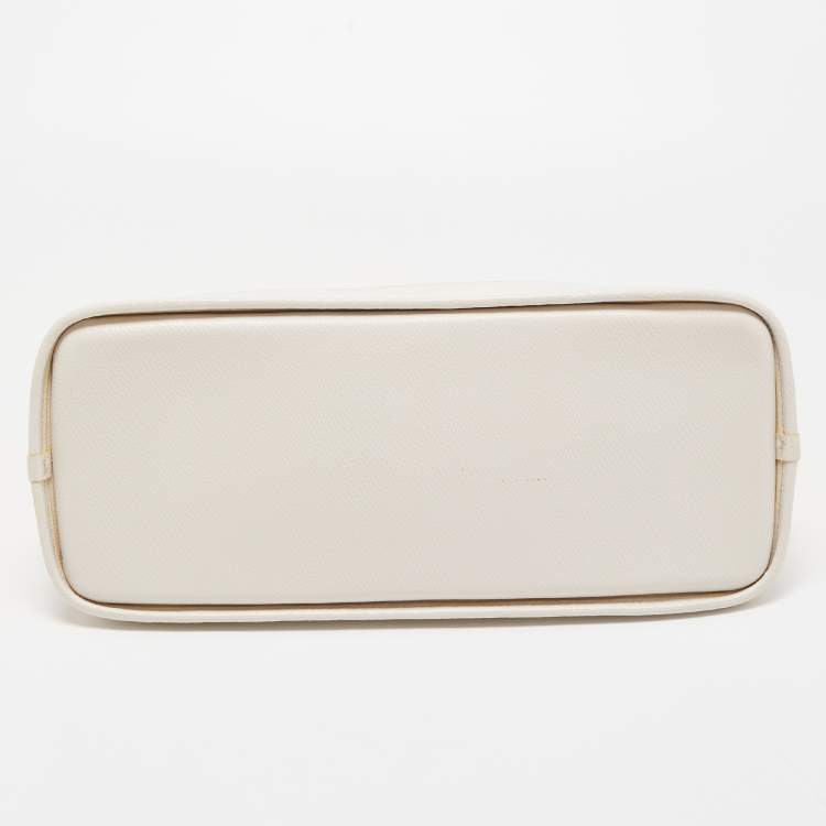 مملوكة مسبقًا Coach Yellow/White Leather Medium Cora Dome Satchel