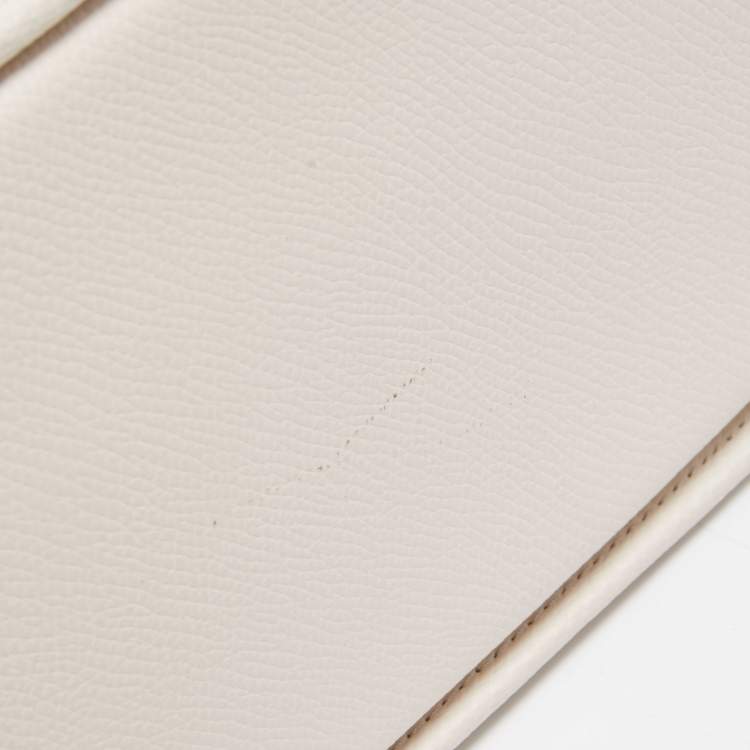 مملوكة مسبقًا Coach Yellow/White Leather Medium Cora Dome Satchel