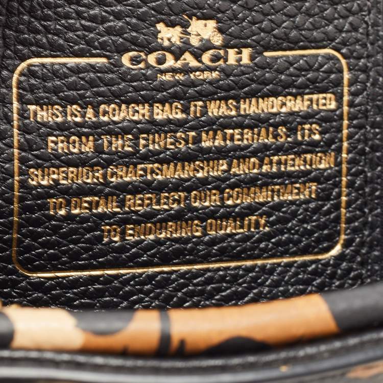 مملوكة مسبقًا Coach Brown/Black Leopard Print Leather Prince Street Satchel