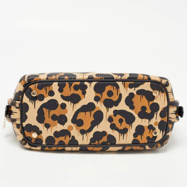 مملوكة مسبقًا Coach Brown/Black Leopard Print Leather Prince Street Satchel
