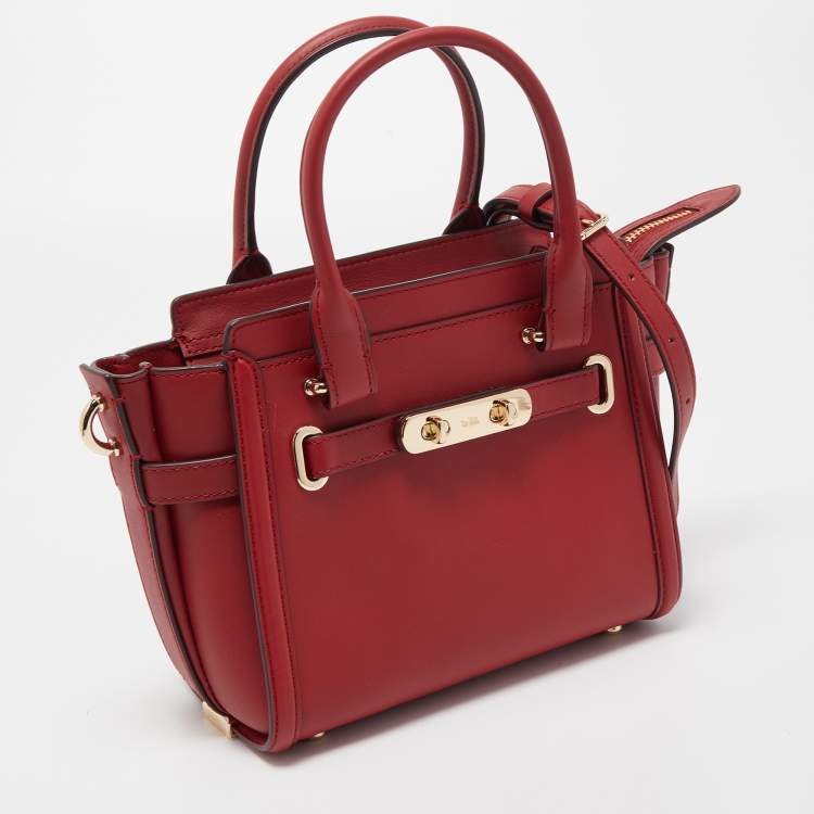 Pre Owned Coach Red Leather Swagger 20 Tote