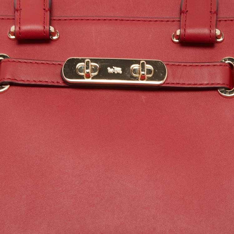 Pre Owned Coach Red Leather Swagger 20 Tote