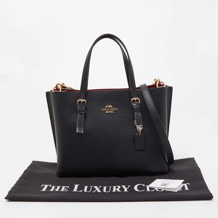 Pre Owned Coach Black Leather Mollie 25 Tote