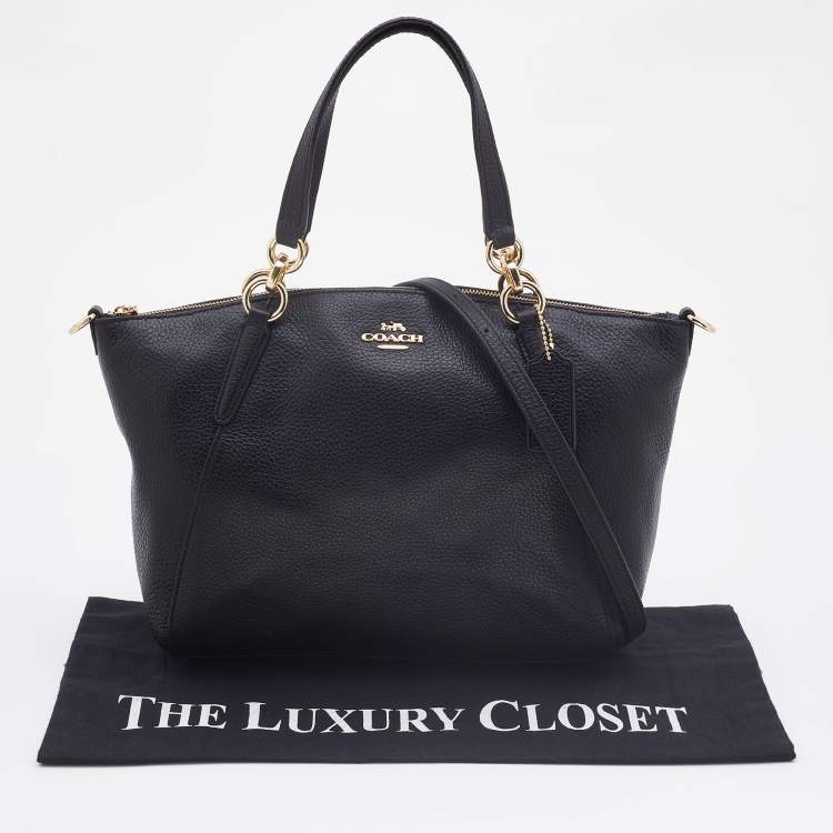 مملوكة مسبقًا Coach Black Leather Small Kelsey Satchel