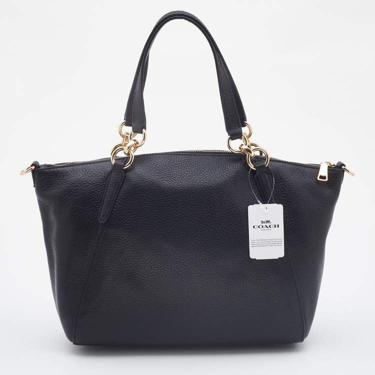 مملوكة مسبقًا Coach Black Leather Small Kelsey Satchel