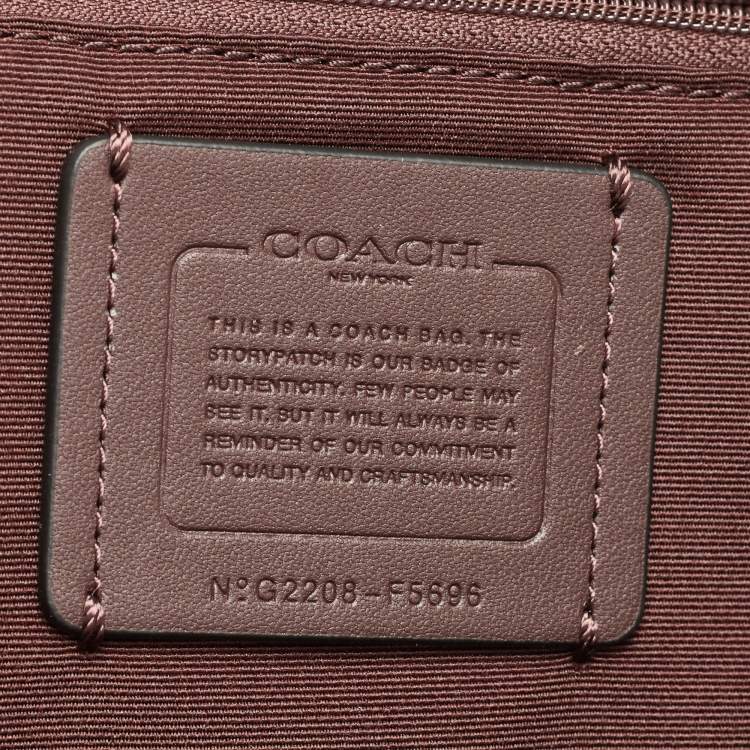 مملوكة مسبقًا Coach Beige/Purple Signature Coated Canvas and Leather City Tote