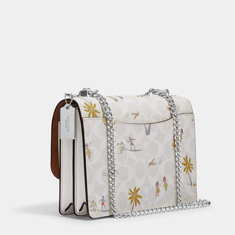 COACH Embroidered Baguette Bag in White
